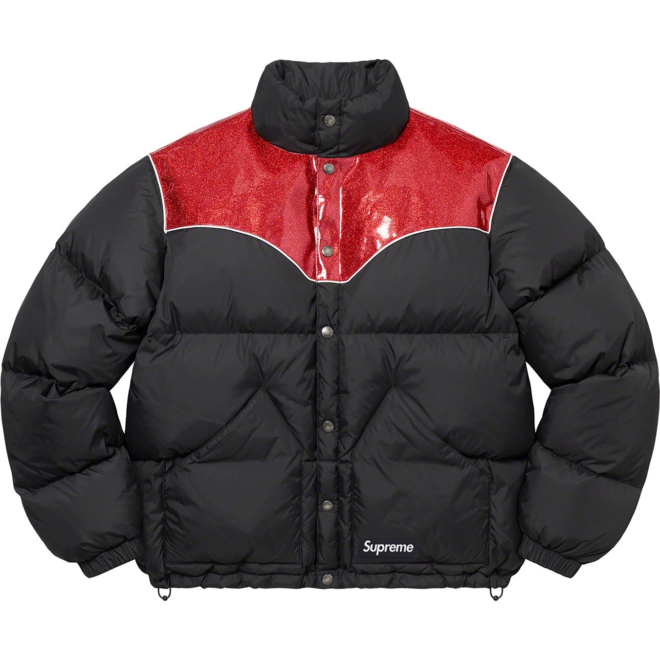 Glitter Yoke Down Puffer Jacket view 19